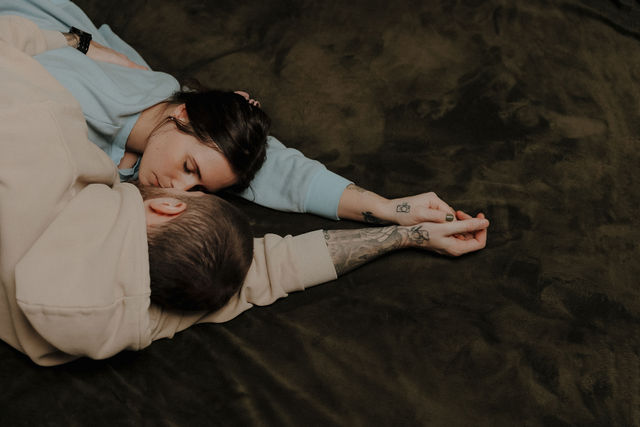 Candid engagement portrait, Moore Photography