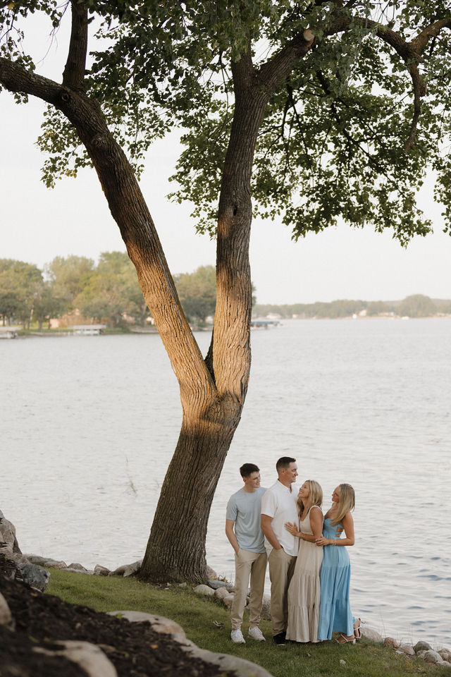 Family portrait session by the lake