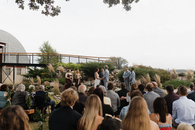 Wedding ceremony at South Glen Farm