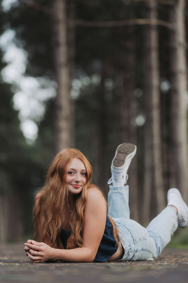 Senior portrait session outdoors