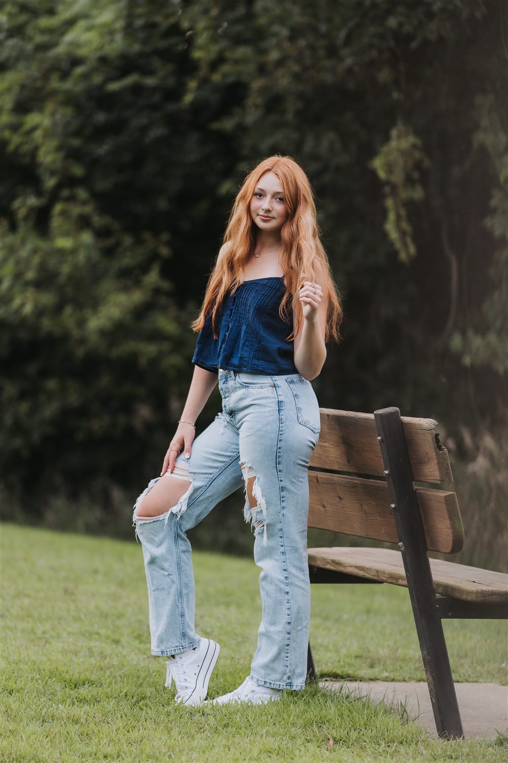 Senior portrait session outdoors