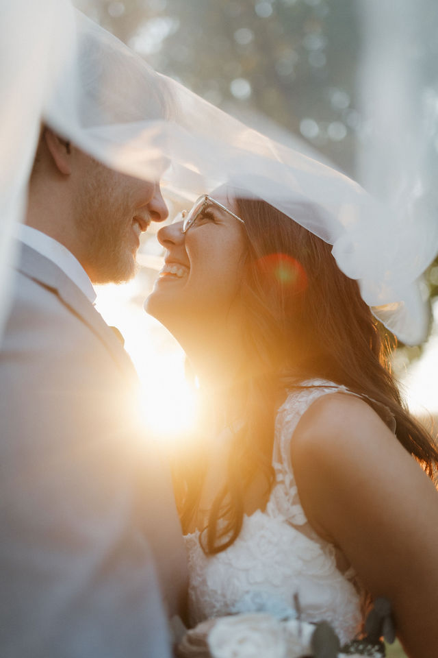 Sunset veil kiss at South Glen Farm