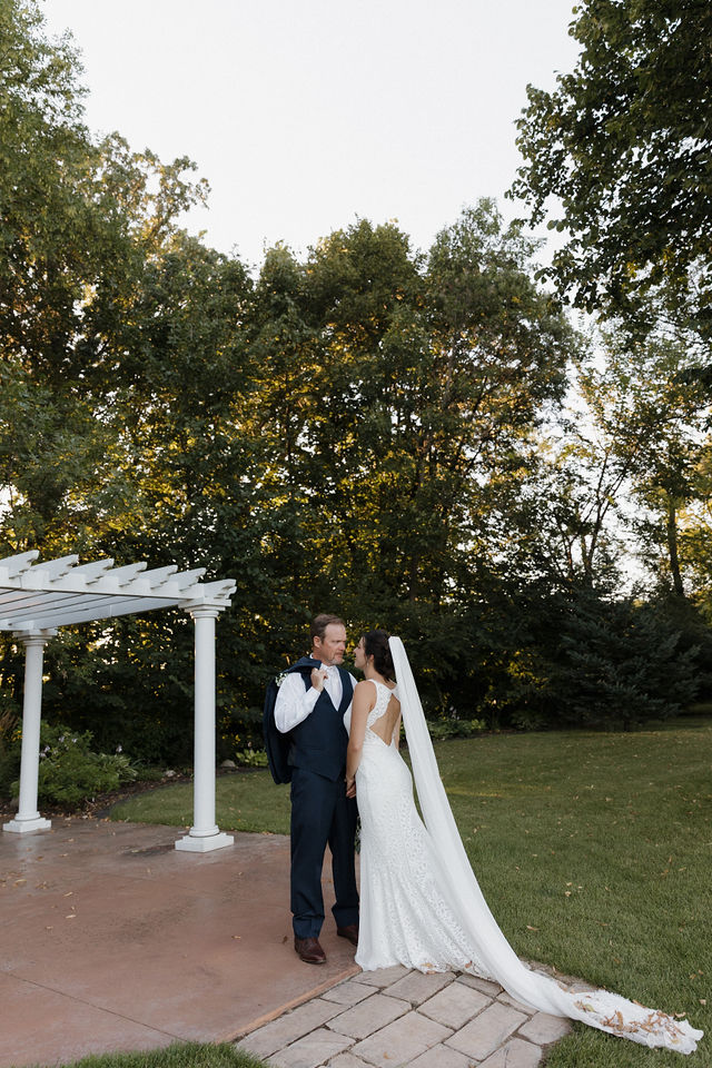Wedding portrait at the Stone Hill Farm pergola